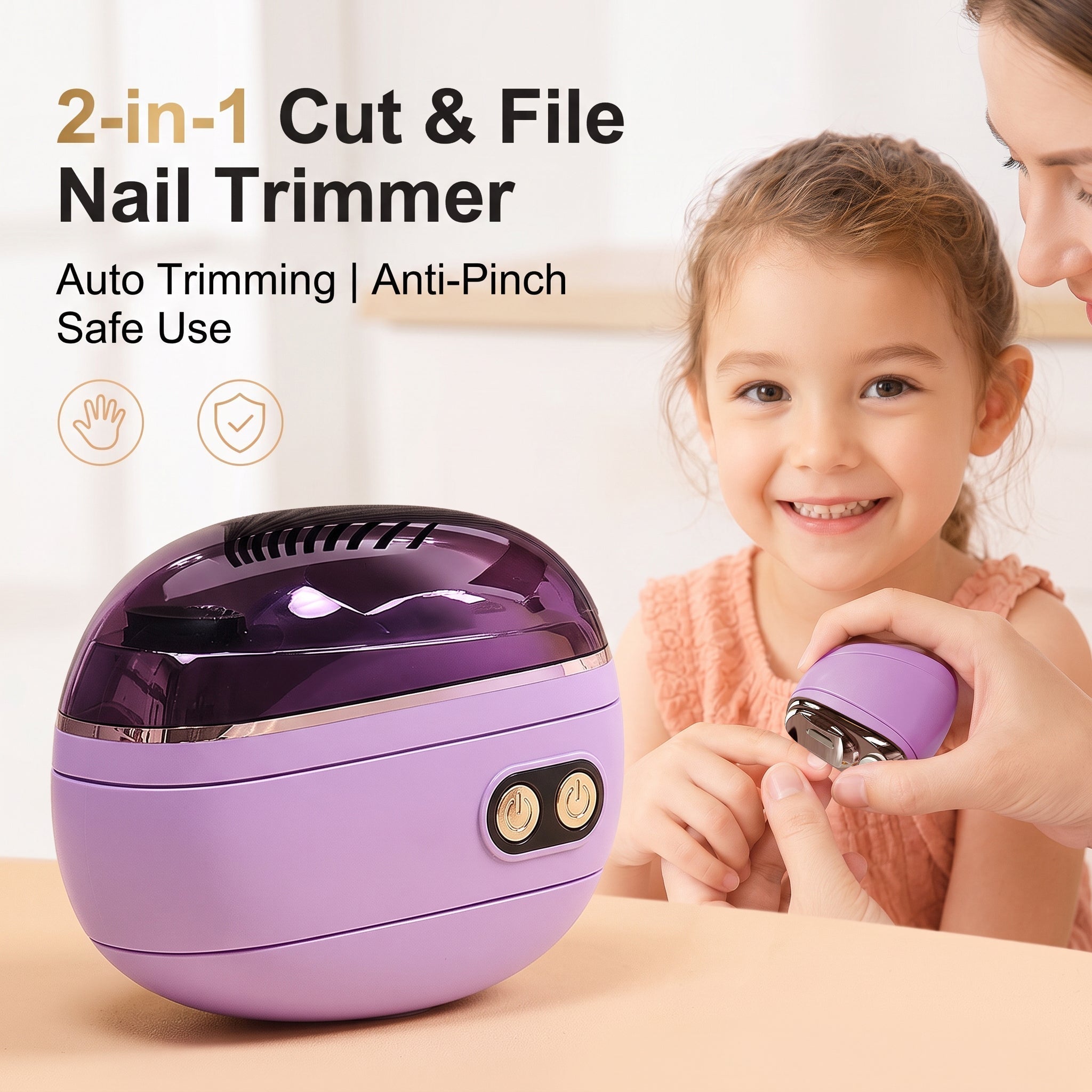 π₯2-in-1 Smart Electric Nail Trimmer & Polisher for All Ages π¨βπ©βπ§βπ¦ β Blade-Free, Blood-Free & Stress-Free Nail Care! π