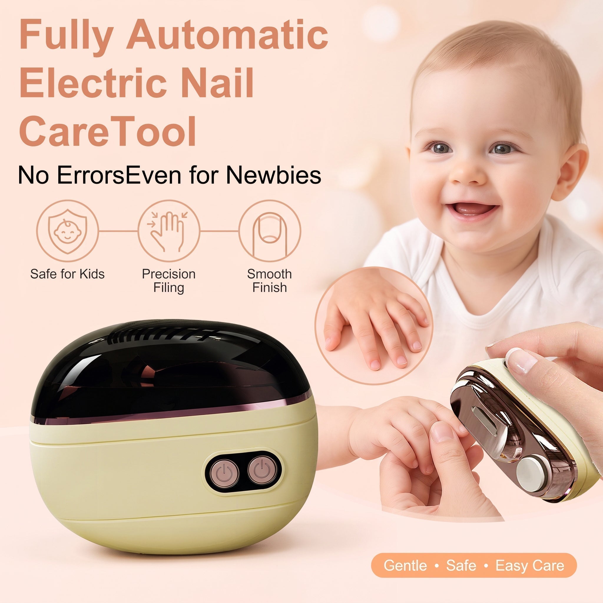 π₯2-in-1 Smart Electric Nail Trimmer & Polisher for All Ages π¨βπ©βπ§βπ¦ β Blade-Free, Blood-Free & Stress-Free Nail Care! π