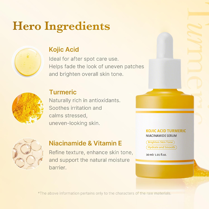 Kojic Acid Turmeric Power Duo for Face & body | Ideal for Troubled Skin & Use After Spot Care | Soothing & Calming with Kojic Acid, Turmeric, Niacinamide