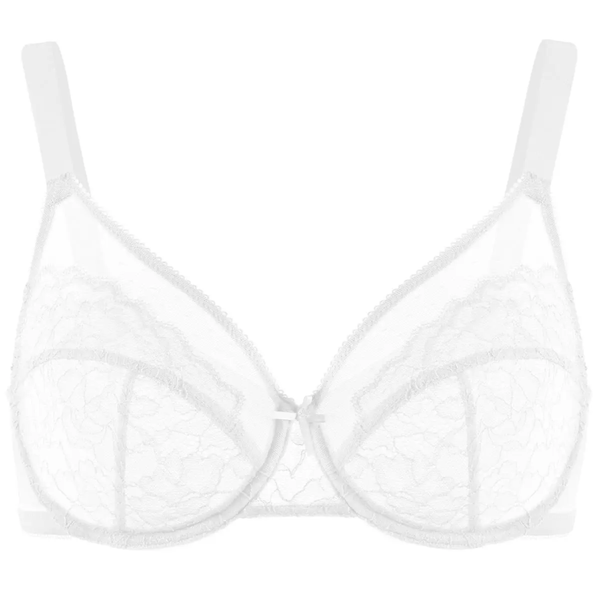 💞Enchante Floral Lace Plus Size Underwire Unlined Unpadded Minimizer Full Coverage Bra Women's Wear Comfortable Breathable Mesh Cup