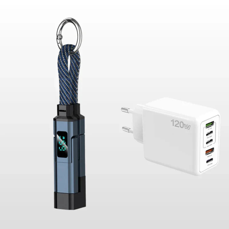 š„4-in-1 Digital Display Keychain Charging Cable