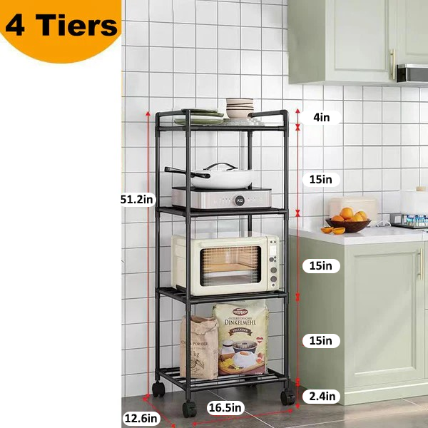 ð¥Limited Time 50% OFFð¥Multi-Tier Storage Shelf with Sliding Wheels