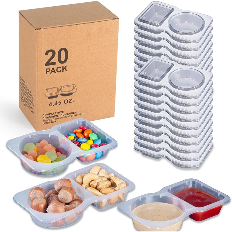 🔥LAST DAY PROMOTION - 50%OFF🔥Double Compartment Snack Containers With Lids