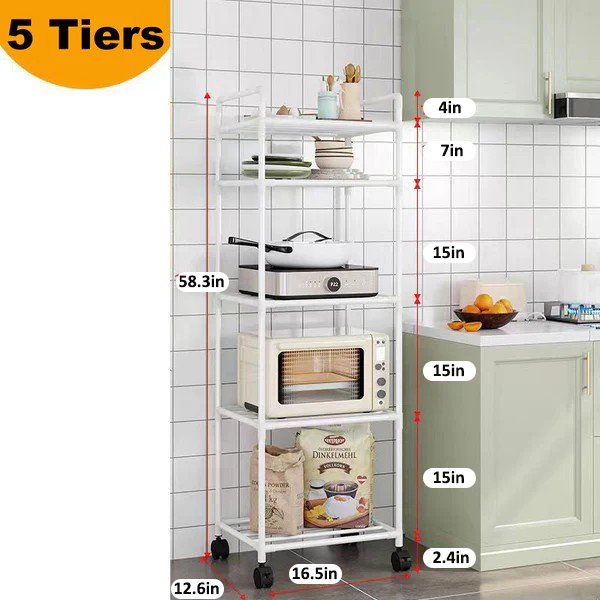 ð¥Limited Time 50% OFFð¥Multi-Tier Storage Shelf with Sliding Wheels