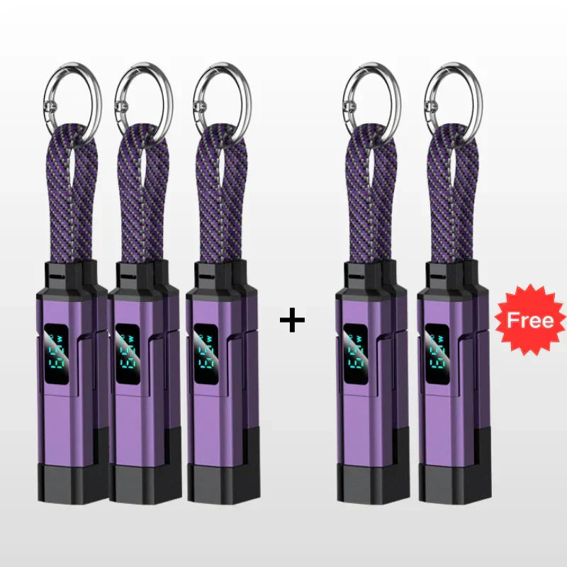 š„4-in-1 Digital Display Keychain Charging Cable