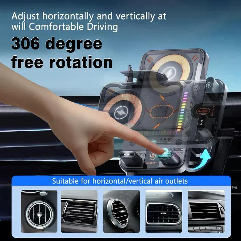 ππ± 2-in-1 Car Phone Holder & Wireless Charger β 360Β° Rotation, Strong Grip & Fast Charging π