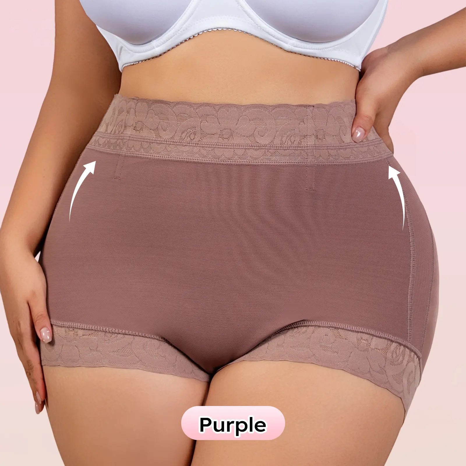 High Waist Shapewear Panty with Anti-Slip Silicone Band - Stretchy Breathable & Seamless Tummy Control Butt Lifting
