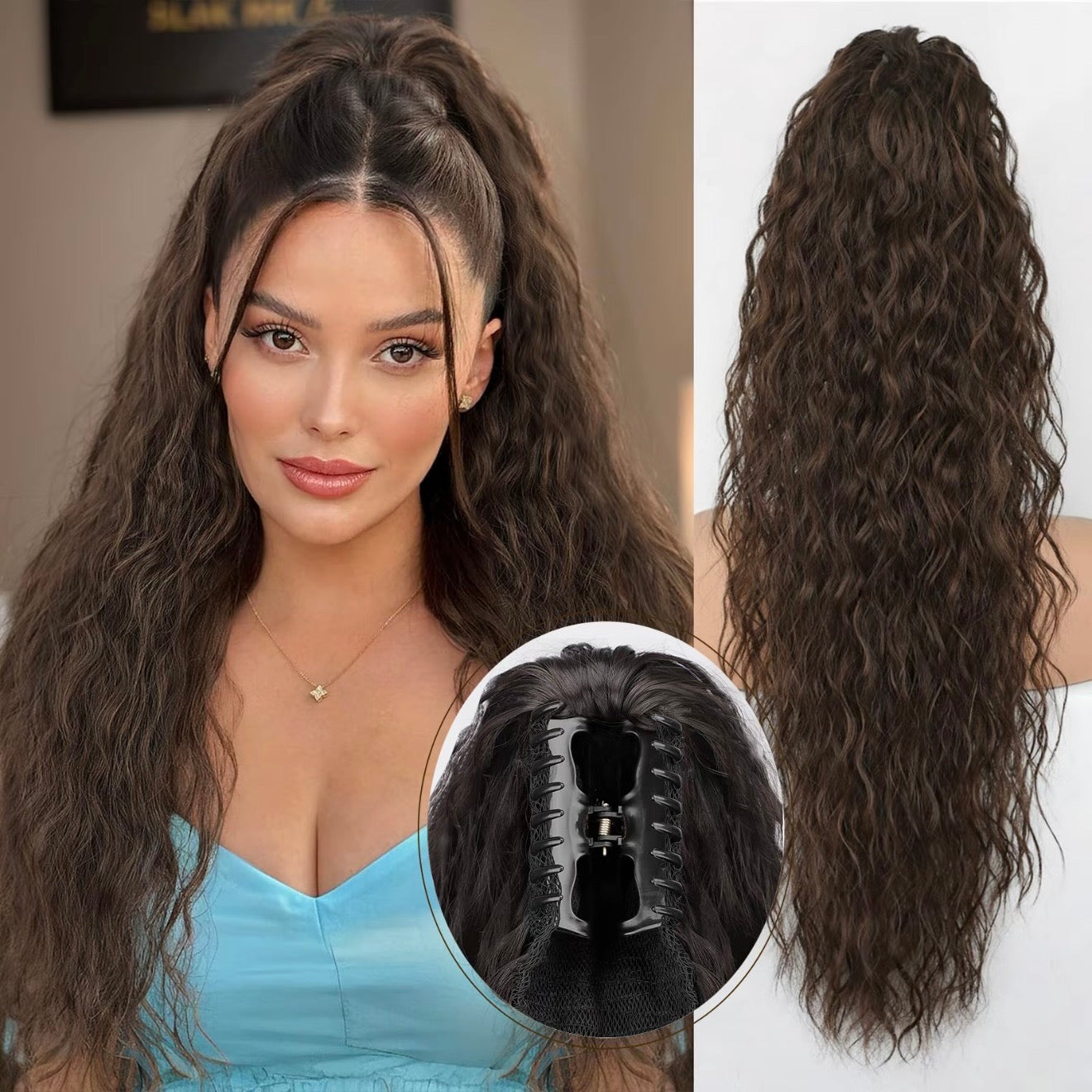 π ULTIMO GIORNO DI PROMOZIONE - SCONTO DEL 50%! π Coda di cavallo con extension per capelli ricci, mossi e crespi