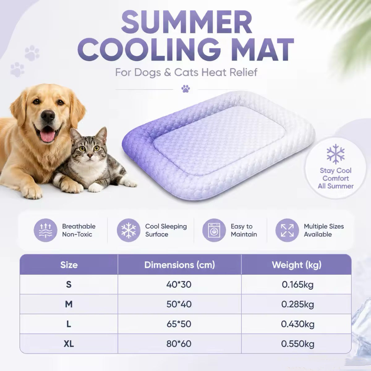 ❄️Cooling Gel Mat for Pets – No refrigeration needed, instant heat relief. Breathable, non‑toxic. Helps pets sleep cool all summer!