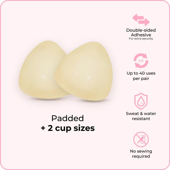 Invisible Lift - Patented Sticky Fashion Bra Inserts Prevents Nipple Slips No Sewing Required Low Cut Tops Womenswear