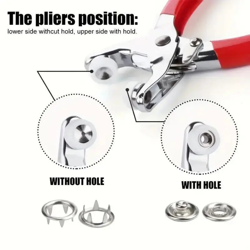 100pcs Invisible Colored Metal Buckle & 1 Count Manual Pressure Pliers