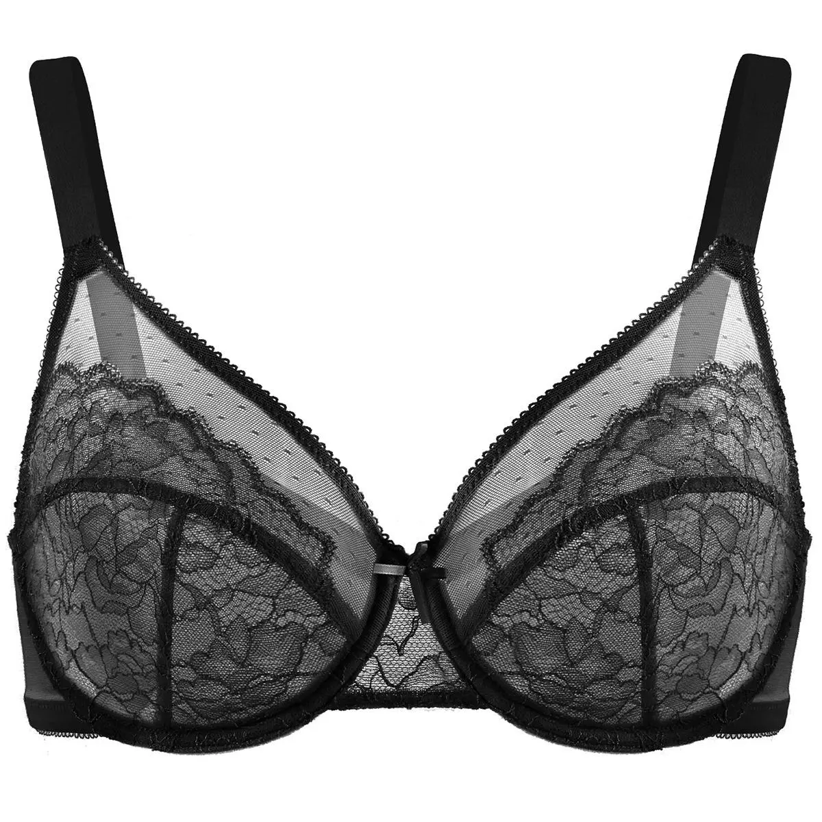 💞Enchante Floral Lace Plus Size Underwire Unlined Unpadded Minimizer Full Coverage Bra Women's Wear Comfortable Breathable Mesh Cup