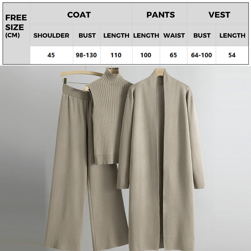 🔥Limited Time 50% OFF🔥3-Piece Set - Autumn Sleeveless Vest & Cardigan & Trousers