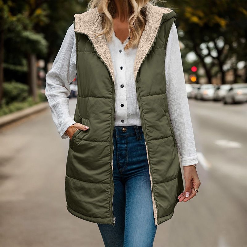 š„Limited Time 50% Off š„Great Gift! Women's Fall Reversible Vest Sleeveless Faux Fleece Jacket