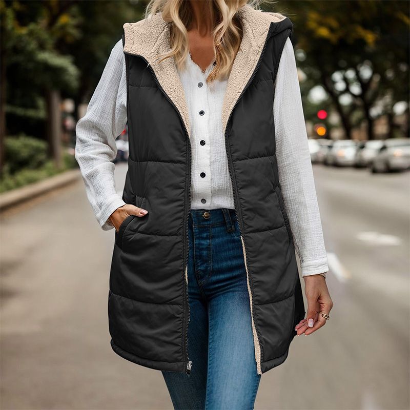 š„Limited Time 50% Off š„Great Gift! Women's Fall Reversible Vest Sleeveless Faux Fleece Jacket