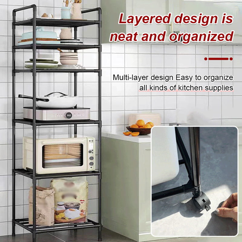 ð¥Limited Time 50% OFFð¥Multi-Tier Storage Shelf with Sliding Wheels