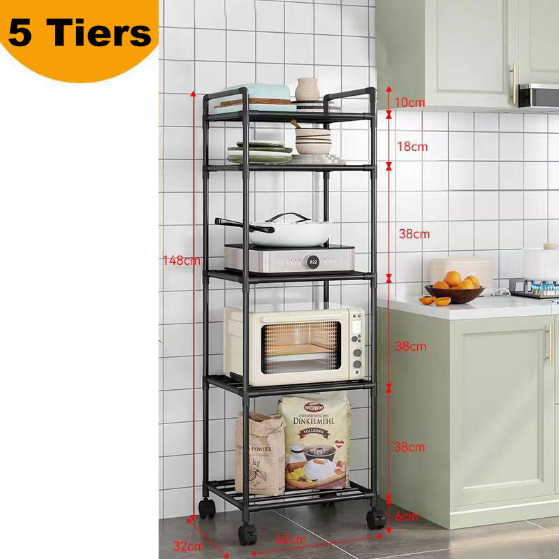 ð¥Limited Time 50% OFFð¥Multi-Tier Storage Shelf with Sliding Wheels