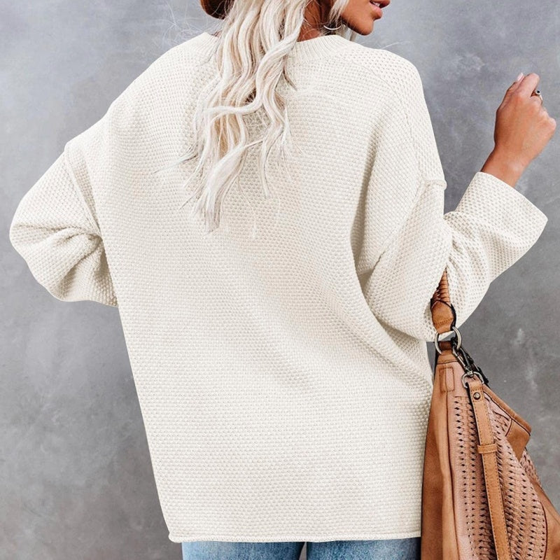 ð¥Limited Time 50% OFFð¥Henley Waffle Knit Sweater