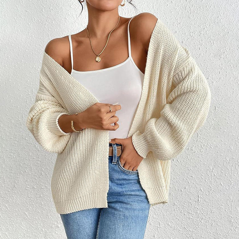 ð¥Limited time 50% offð¥Chunky Knit Open Front Cardigan with Lantern Sleeves