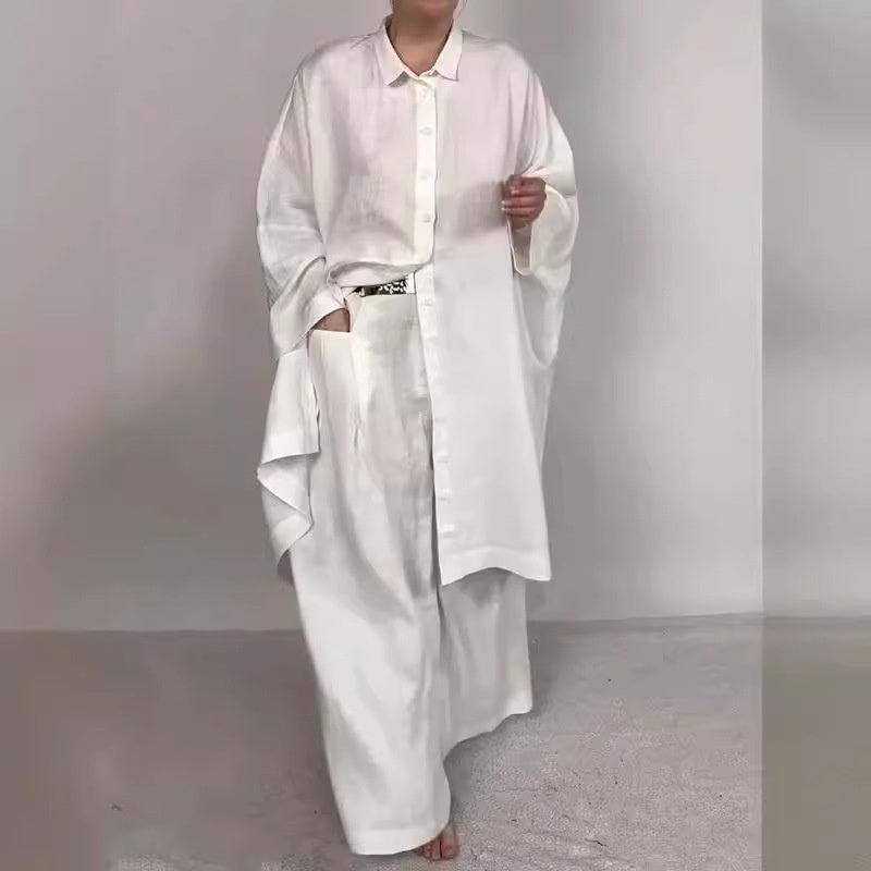 ð¥Autumn Sale 49% OFFð¥Shirt and Wide Leg Pants 2-Piece Set