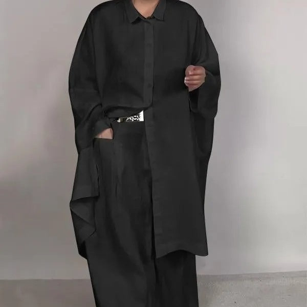 ð¥Autumn Sale 49% OFFð¥Shirt and Wide Leg Pants 2-Piece Set