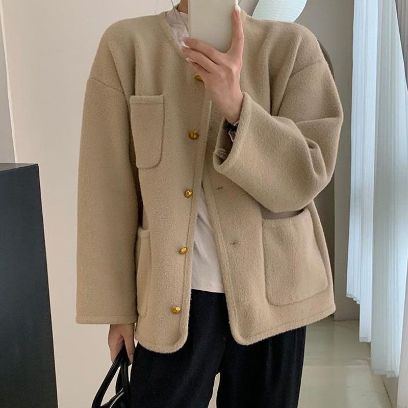 ð¥Limited time 50% offð¥Simple Temperament Metal Button Short Coat for women