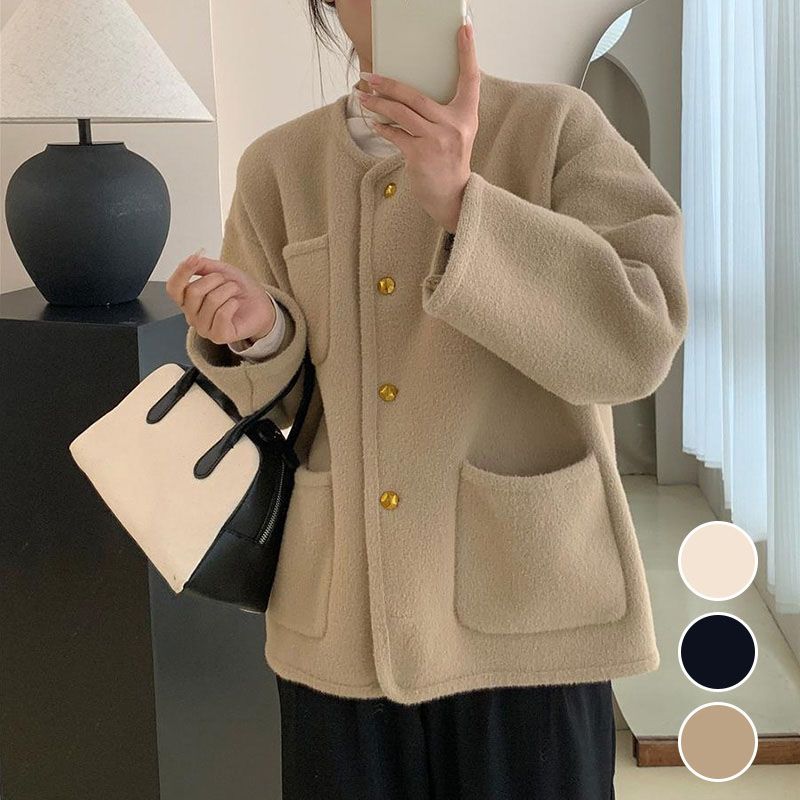 ð¥Limited time 50% offð¥Simple Temperament Metal Button Short Coat for women