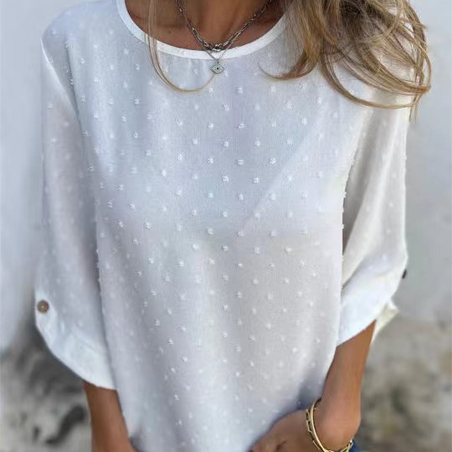 ð¥Limited Time 50% OFFð¥Women's Casual Round Neck Jacquard Top