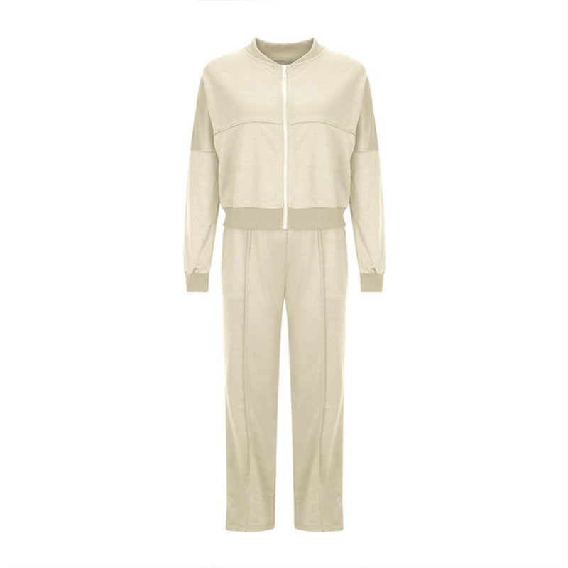 🍂Autumn discount 50%🍂Women's Long Sleeve Zip Coat Drawstring Sweatpants 2-Piece Sets