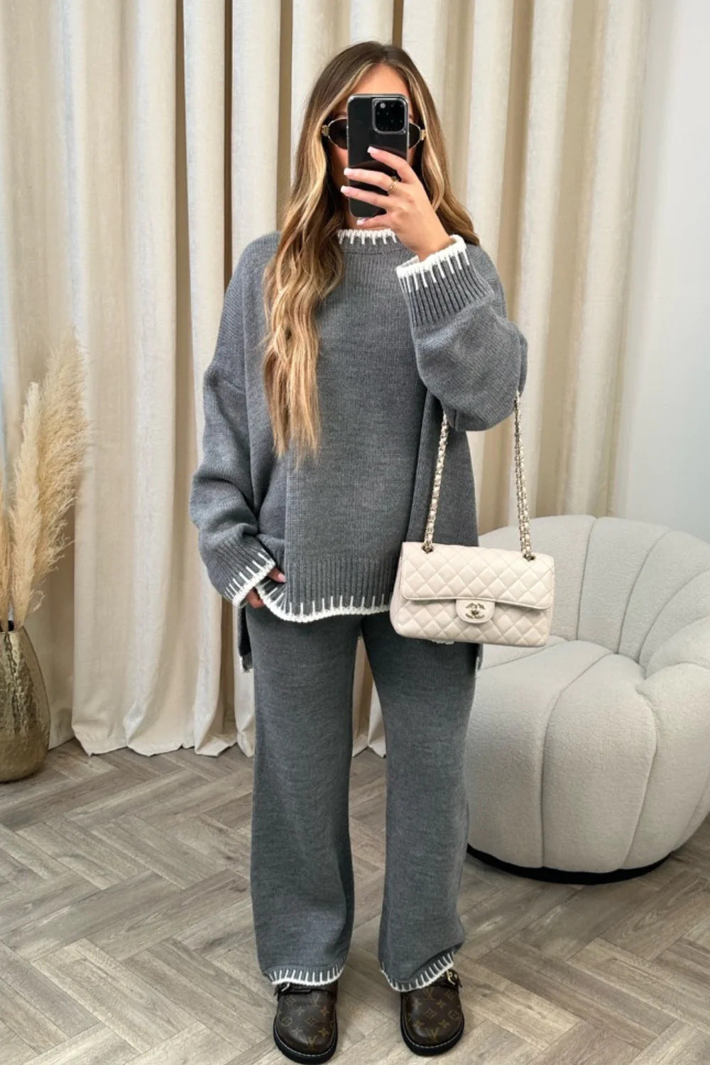 š„Limited Time 50% Off š„Solid Color Casual Knitted Two-piece Set