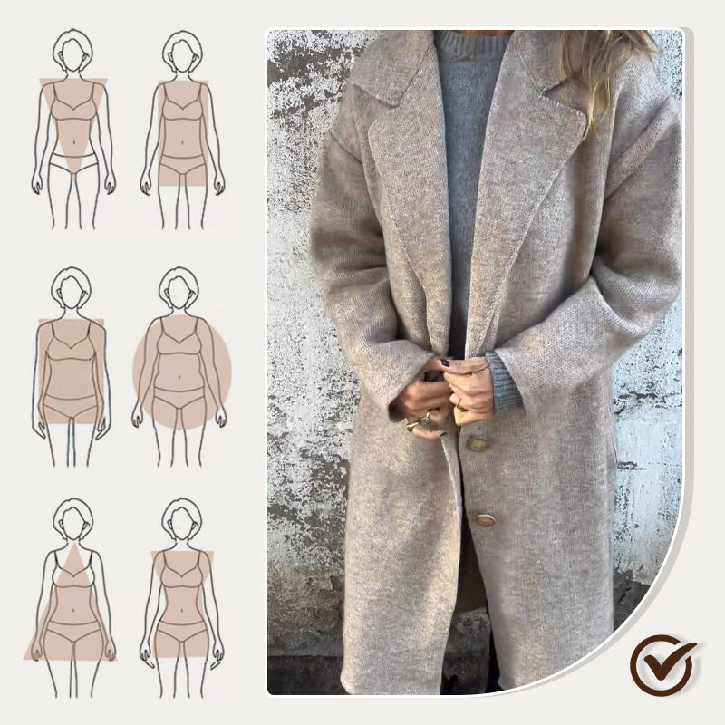 🌷Women's Long-sleeve Tweed Lapel Coat