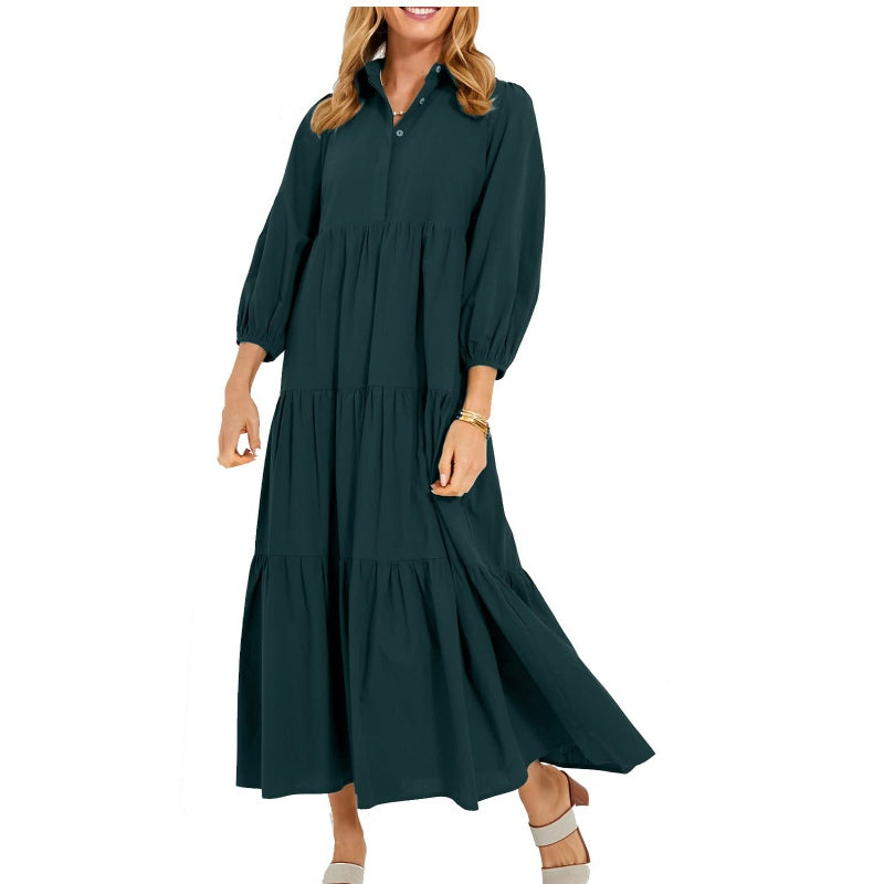 ð¥Limited Time 50% OFFð¥Women's Plus Size Casual Lapel Long Dress
