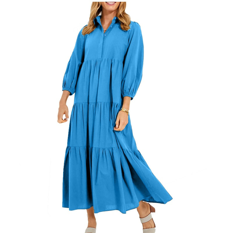 ð¥Limited Time 50% OFFð¥Women's Plus Size Casual Lapel Long Dress