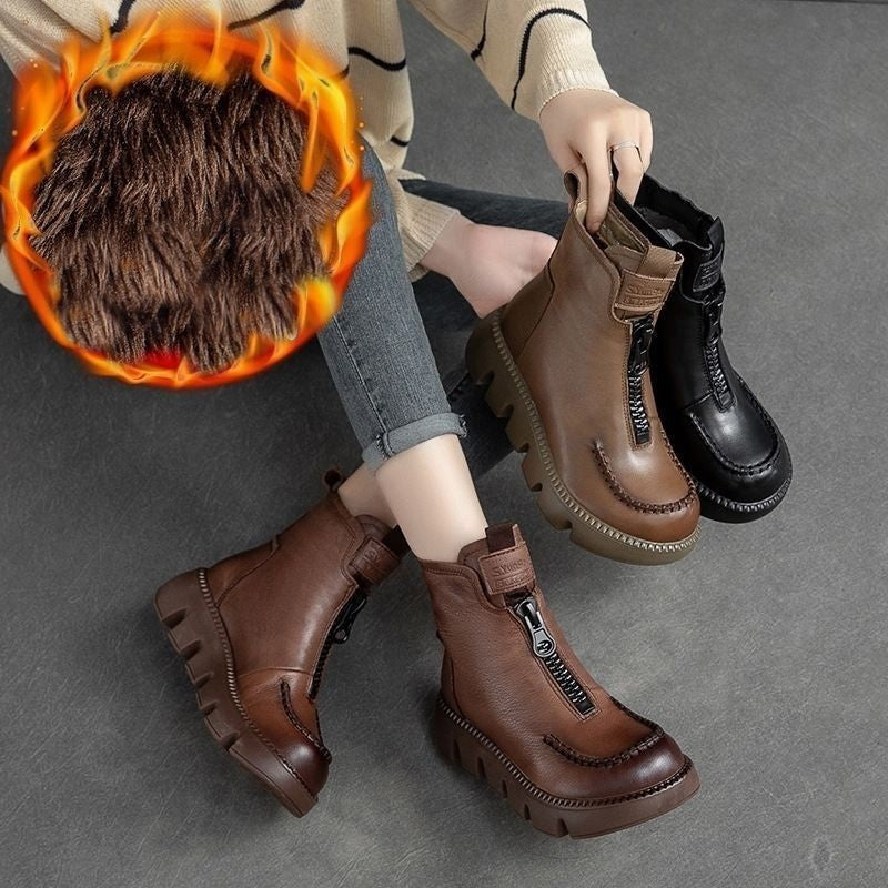 ð¥Limited Time 50% OFFð¥Women's Retro PU Leather Warm Short Boots