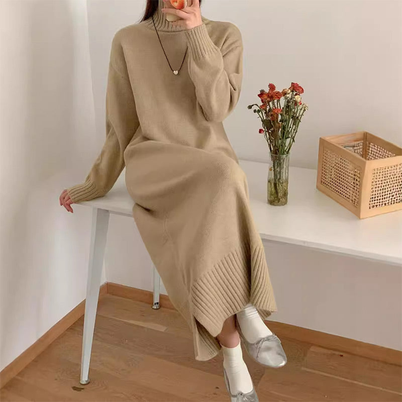 š„Limited Time 50% Off š„Elegant Loose Solid Color Turtleneck Knit Dress