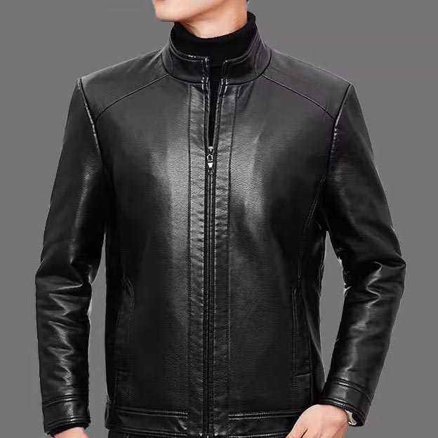 š„Limited Time 50% Off š„Menās Warm Plush Lining Leather Jacket Coat - Gift for Him!
