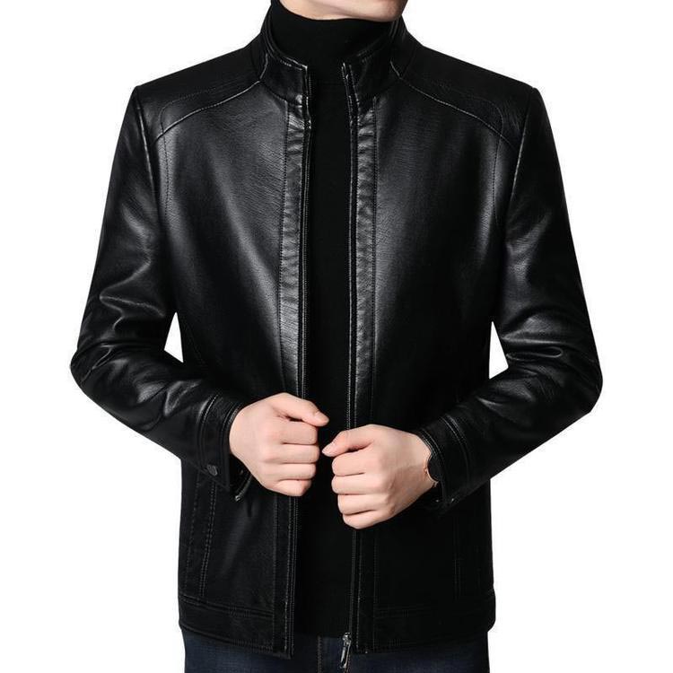 š„Limited Time 50% Off š„Menās Warm Plush Lining Leather Jacket Coat - Gift for Him!