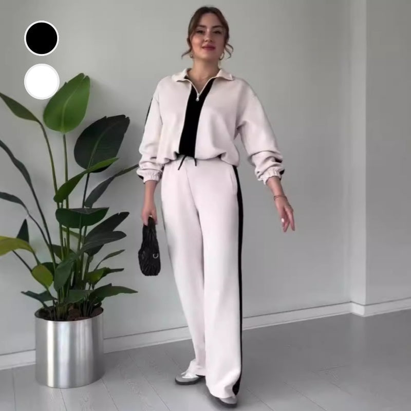 🔥Limited Time 50% OFF🔥Women’s Zipper Lapel Tops & Pants 2-Piece Set