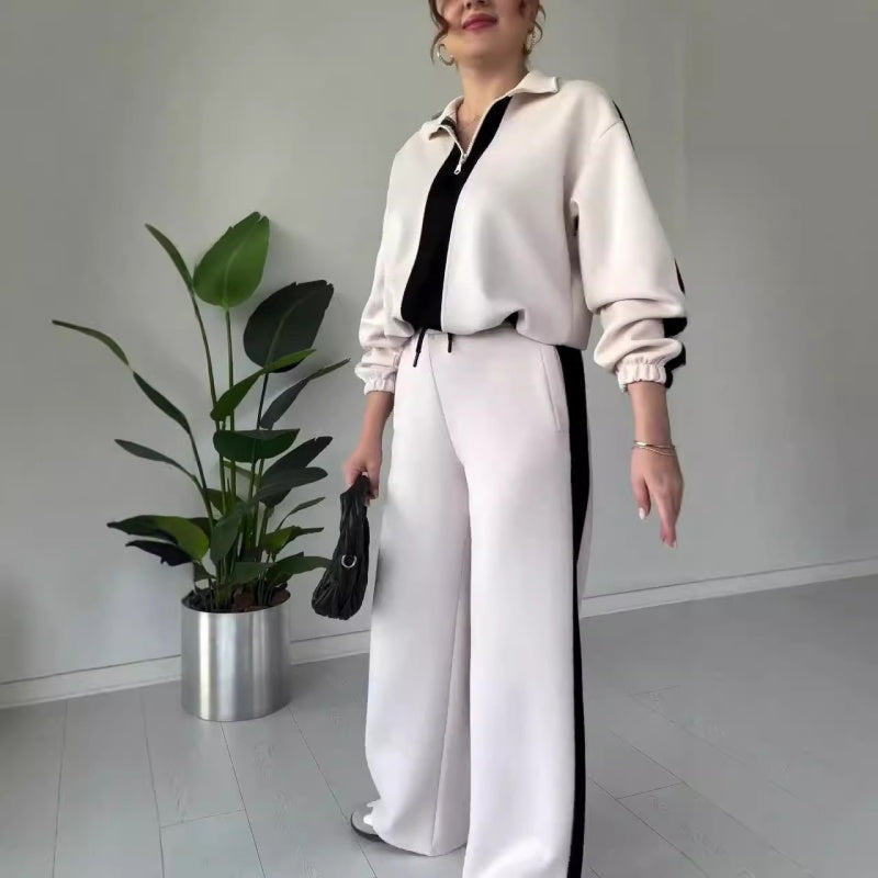 🔥Limited Time 50% OFF🔥Women’s Zipper Lapel Tops & Pants 2-Piece Set