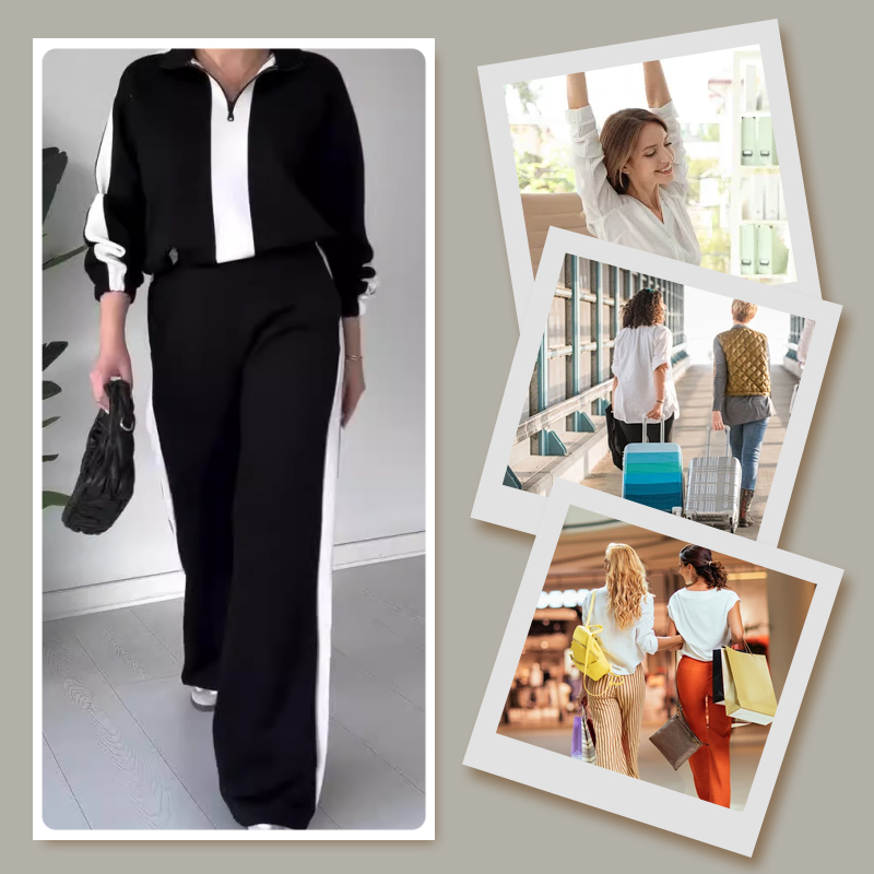 🔥Limited Time 50% OFF🔥Women’s Zipper Lapel Tops & Pants 2-Piece Set
