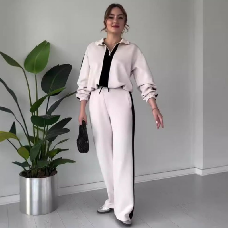 🔥Limited Time 50% OFF🔥Women’s Zipper Lapel Tops & Pants 2-Piece Set