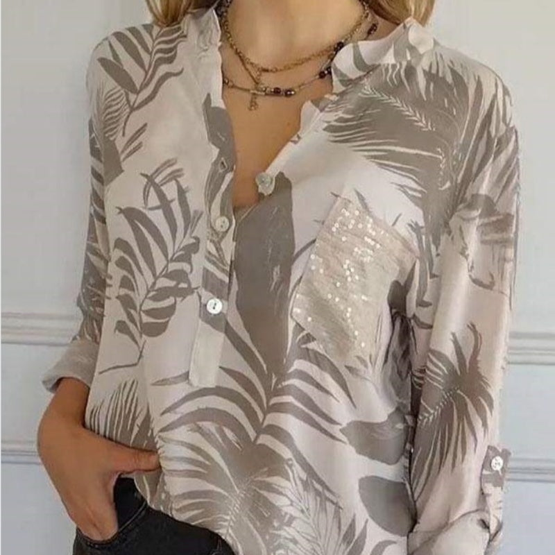 💜 LAST DAY PROMOTION - 50%OFF💜Women's Fashion V-Neck Printed Top
