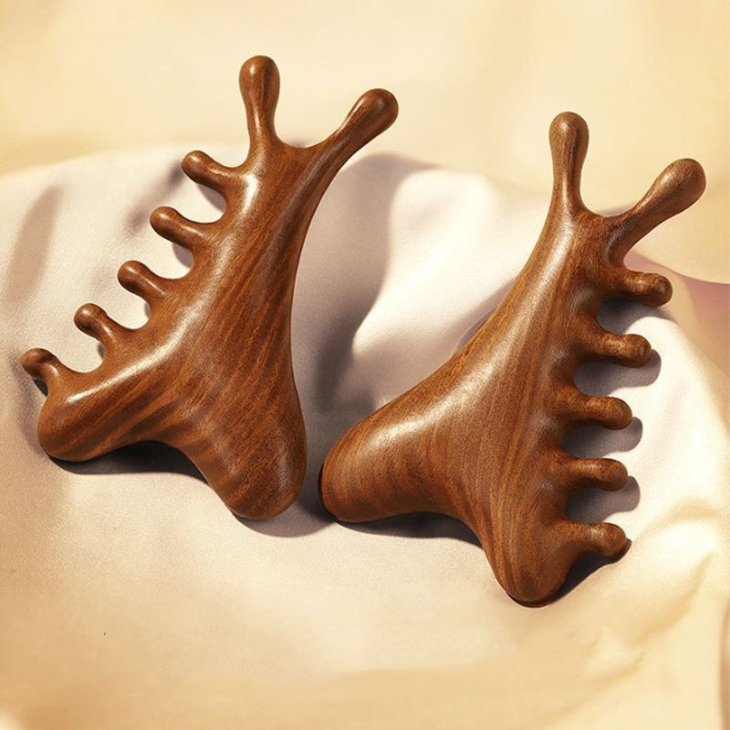 ✨LAST DAY BUY 1 GET 1 FREE!!✨4-in-1 Wooden Scalp Massage Comb Gua Sha Tool
