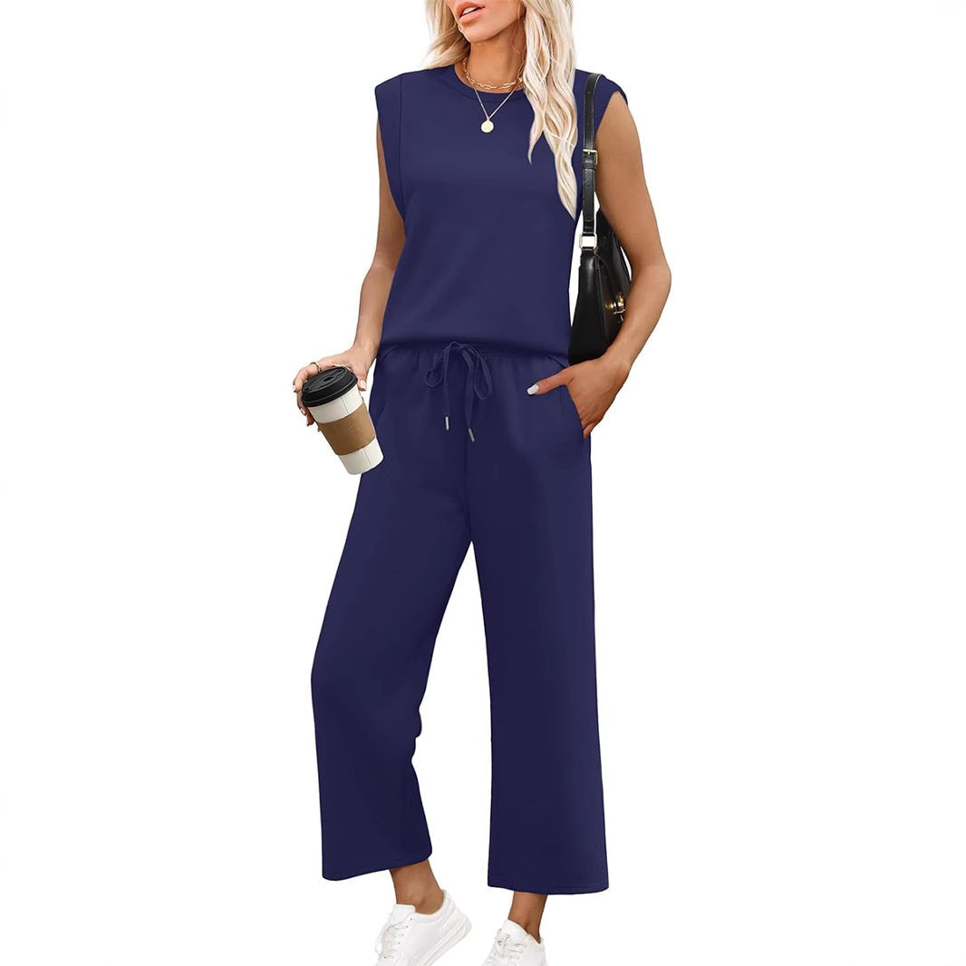 💕2025 Hot Sale 50% OFF🔥2025 New Women's Sleeveless Top & Wide-Leg Pants 2-Piece Set