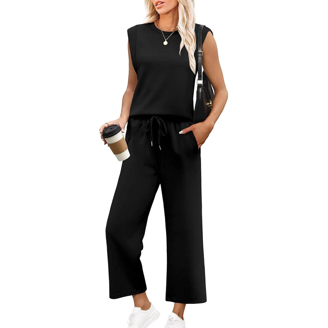 💕2025 Hot Sale 50% OFF🔥2025 New Women's Sleeveless Top & Wide-Leg Pants 2-Piece Set