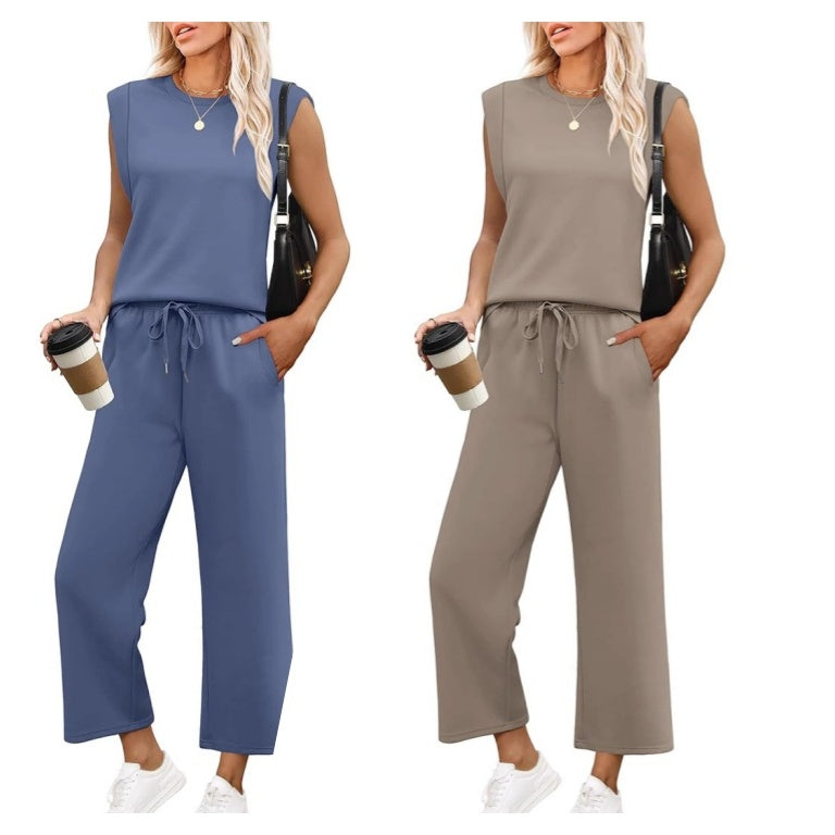 💕2025 Hot Sale 50% OFF🔥2025 New Women's Sleeveless Top & Wide-Leg Pants 2-Piece Set
