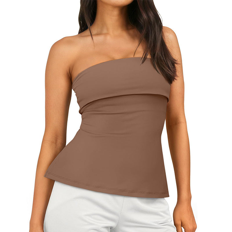 🔥Sexy Strapless Top: Sleek Fit, Alluring Neckline, Effortless Charm