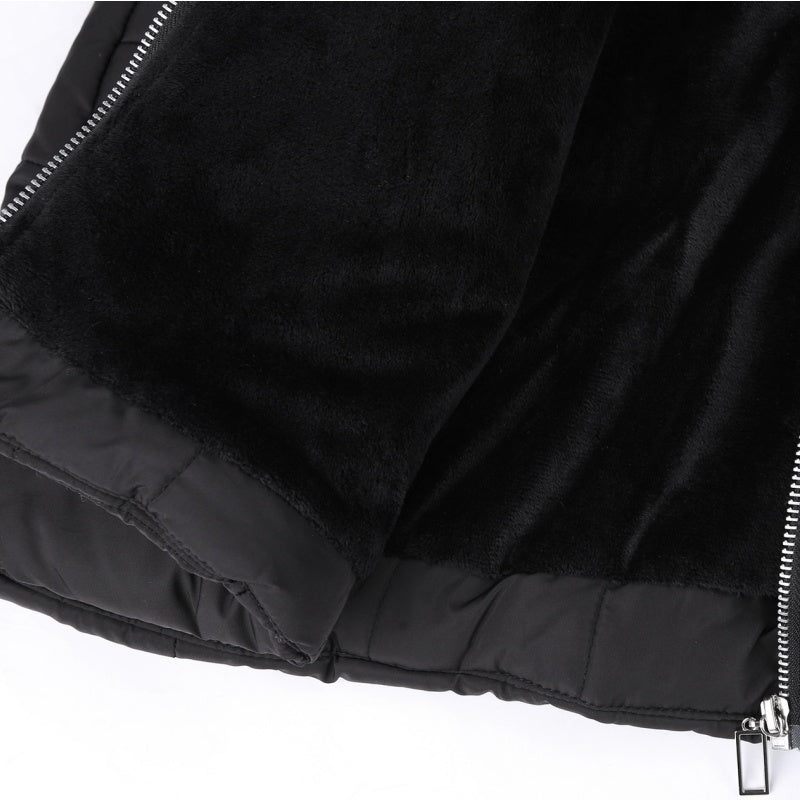 Women's Hooded Mid-Length Winter Coat with Plush Lining