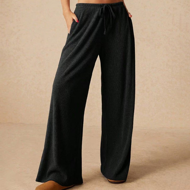 💜 LAST DAY PROMOTION - 50%OFF 💜 Women’s Casual Soft Wide-Leg Pants With Drawstring