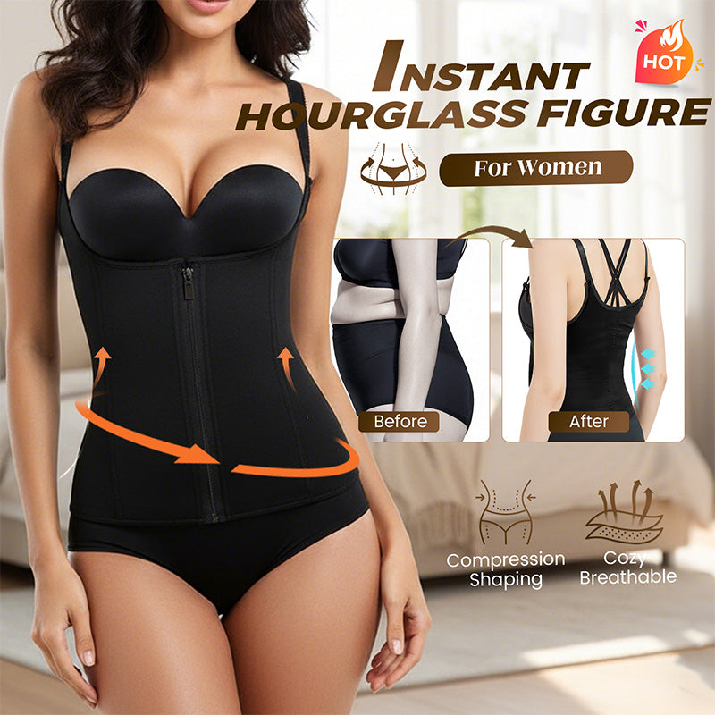 Women's Body Shaper Vest with Zipper & Hooks
